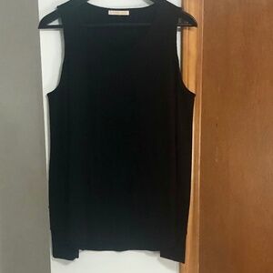 black cold shoulder long sleeve top